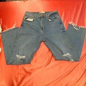 ZARA  Distressed Straight-Leg Jeans - Size 40/ USA 8 🔥